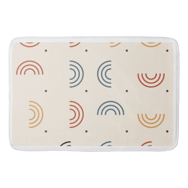 Alfombrilla De Baño Patrón continuo de arcos arcoíris boho (Anverso)