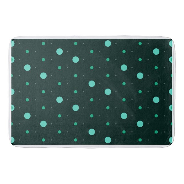 Alfombrilla De Baño Patrón continuo de lunares turquesa (Anverso)