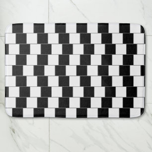 Alfombrilla De Baño Patrón controlado Ilusión óptica en blanco y negro