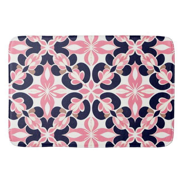 Alfombrilla De Baño Patrón de abstracto floral colorido (Anverso)
