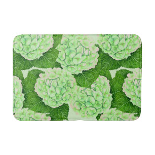 Alfombrilla De Baño Patrón de acuarela de Hydrangea