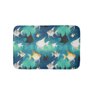 Alfombrilla De Baño Patrón de acuario de peces angulares