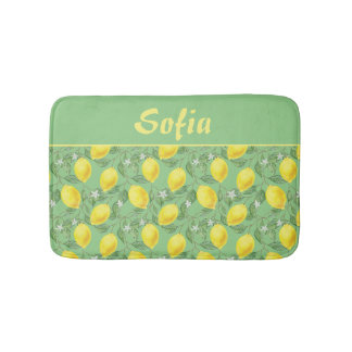 Alfombrilla De Baño Patrón de agua amarillo limón