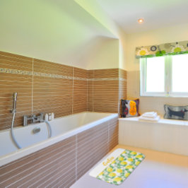 Alfombrilla De Baño Patrón de agua amarillo limón