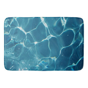 Alfombrilla De Baño Patrón de agua de la piscina azul Aqua