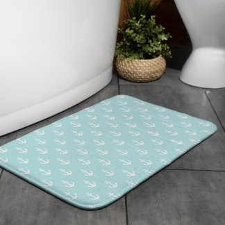 Alfombrilla De Baño Patrón de anclajes azules claros