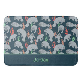 Alfombrilla De Baño Patrón de animales marinos de Cute Manatees