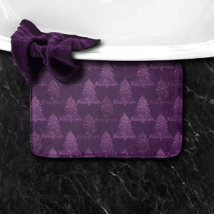 Alfombrilla De Baño Patrón de árbol móvil   Navidades de ciruela profu