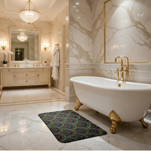 Alfombrilla De Baño Patrón de arco de bordado retro