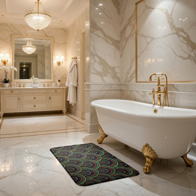 Alfombrilla De Baño Patrón de arco de bordado retro (Subido por el creador)