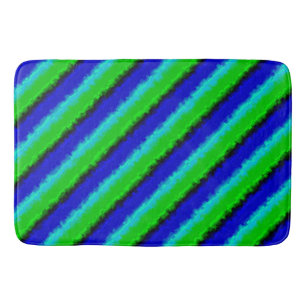Alfombrilla De Baño Patrón de arco iris 3D abstracto de azul verde
