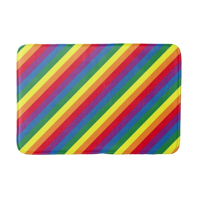 Alfombrilla De Baño Patrón de arco iris diagonal (Anverso)