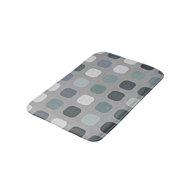 Alfombrilla De Baño Patrón de arte Retro Retro Azul Gris verde azulado (Angular)