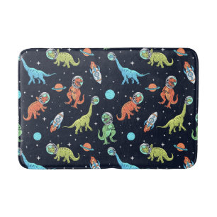 Alfombrilla De Baño Patrón de Astronautas de Dinosaurios Infantiles