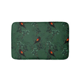 Alfombrilla De Baño Patrón de ave negra de ala roja
