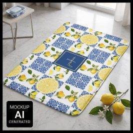 Alfombrilla De Baño Patrón de Baldosa de País Francés con Monograma de