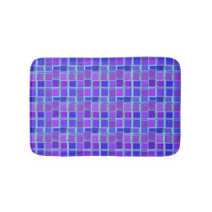 Alfombrilla De Baño Patrón de baldosas de mosaico púrpura cuadrados