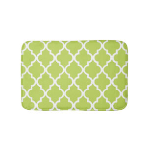 Alfombrilla De Baño Patrón de baldosas del Cuarteto Verde Kiwi