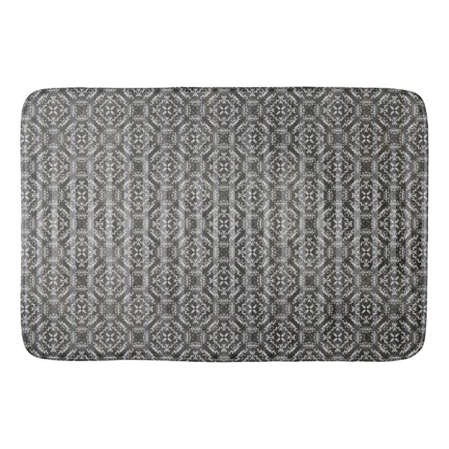 Alfombrilla De Baño Patrón de baldosas y rayas de diamante (Anverso)