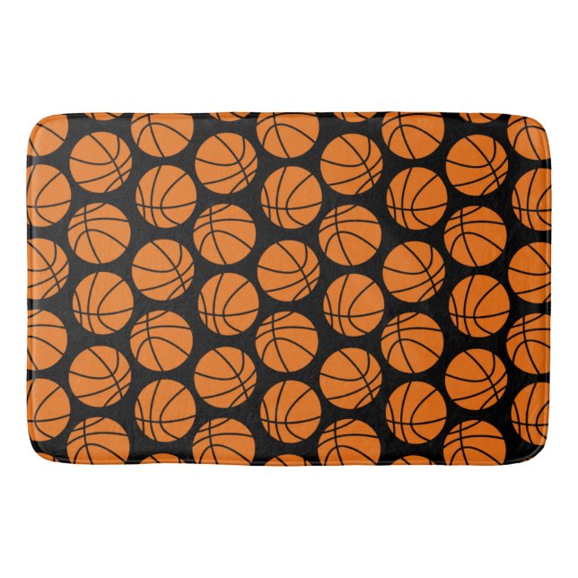 Alfombrilla De Baño Patrón de baloncesto Mat (Anverso)