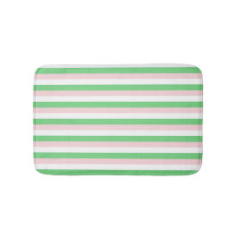Alfombrilla De Baño Patrón de banda horizontal rosa verde