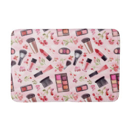 Alfombrilla De Baño Patrón de belleza de maquillaje acuático con flori