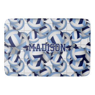 Alfombrilla De Baño Patrón de bolas de voleibol con red bkgrd marina l