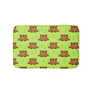 Alfombrilla De Baño Patrón de bosque adorable Groundhog