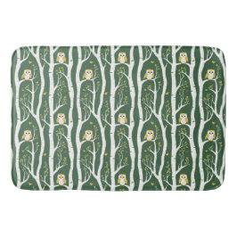 Alfombrilla De Baño Patrón de búho caprichoso y árbol de aves