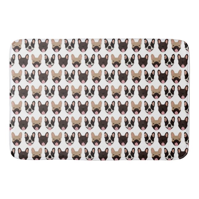 Alfombrilla De Baño Patrón de Bulldog francés (Anverso)