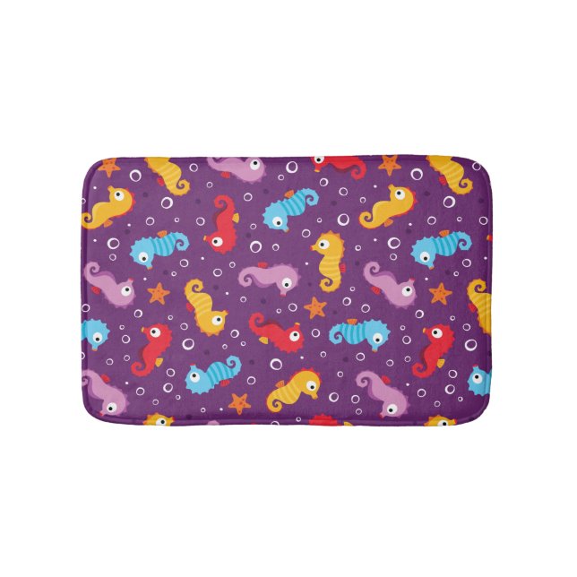 Alfombrilla De Baño Patrón de caballitos de mar sin mar (Anverso)