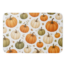 Alfombrilla De Baño Patrón de calabaza acuarela Calabazas de otoño