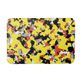 Alfombrilla De Baño Patrón de Camuflaje Amarillo Rojo Negro Gris