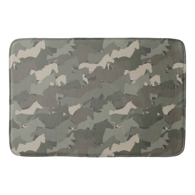 Alfombrilla De Baño Patrón de camuflaje de caballos salvajes (Anverso)