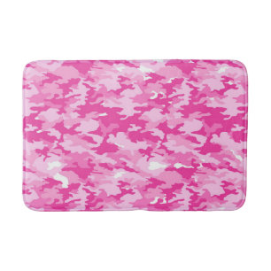 Alfombrilla De Baño Patrón de camuflaje rosa – Conciencia sobre el cán