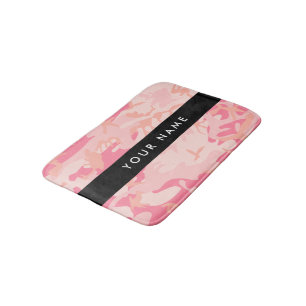 Alfombrilla De Baño Patrón de camuflaje rosado, nombre, personalizació