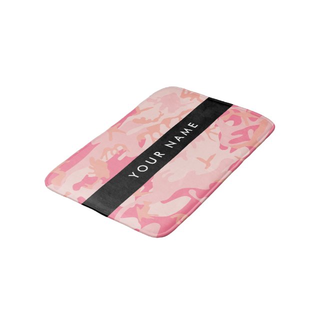 Alfombrilla De Baño Patrón de camuflaje rosado, nombre, personalizació (Angular)