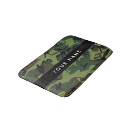 Alfombrilla De Baño Patrón de camuflaje verde, nombre, personalización