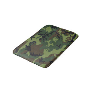 Alfombrilla De Baño Patrón de camuflaje verde, patrón militar, ejércit