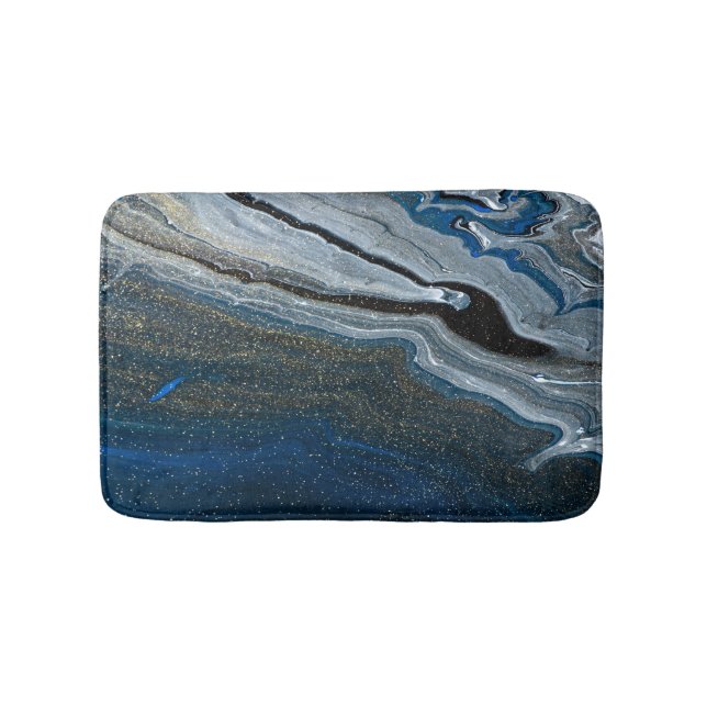 Alfombrilla De Baño Patrón de canica azul de moda (Anverso)
