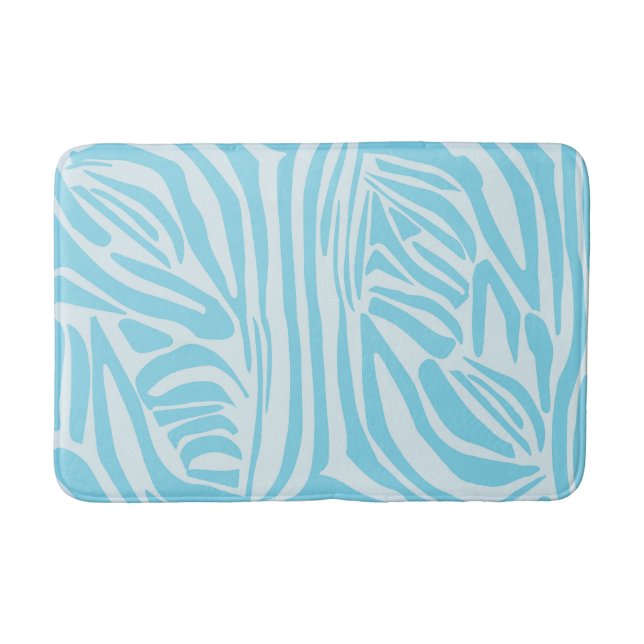 Alfombrilla De Baño Patrón de cebra azul (Anverso)