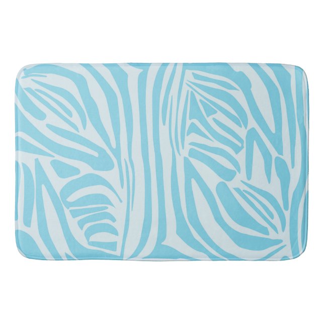 Alfombrilla De Baño Patrón de cebra azul (Anverso)