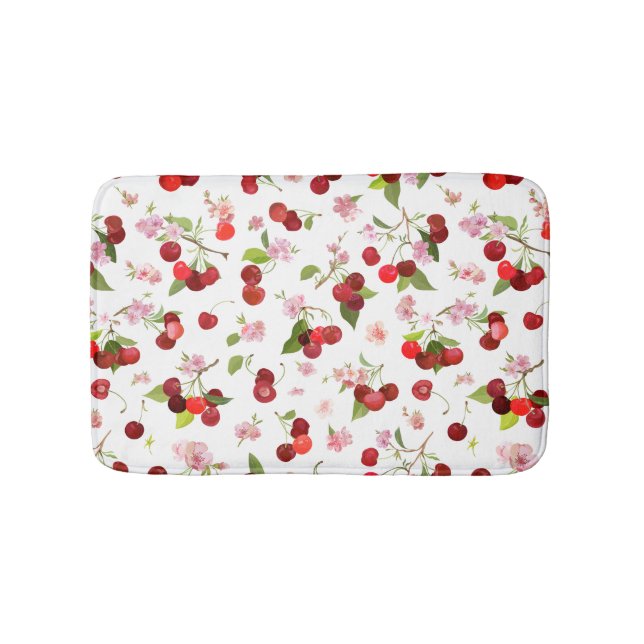 Alfombrilla De Baño Patrón de cerezas 1 (Anverso)