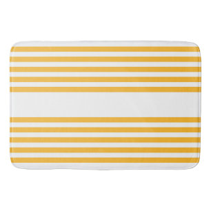 Alfombrilla De Baño Patrón de cinco rayas amarillo y blanco soleado