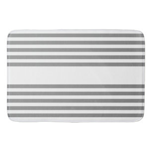 Alfombrilla De Baño Patrón de cinco rayas gris y blanco