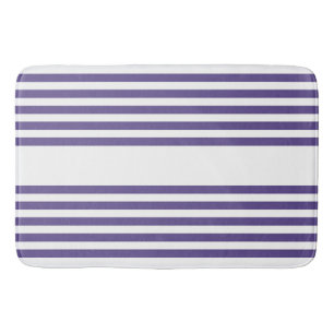 Alfombrilla De Baño Patrón de cinco rayas ultravioleta y blanca