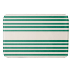 Alfombrilla De Baño Patrón de cinco rayas verde y beige de los bosques
