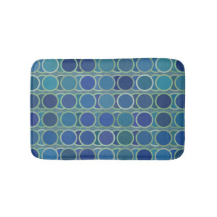 Alfombrilla De Baño Patrón de círculo de tonos abstractos azules