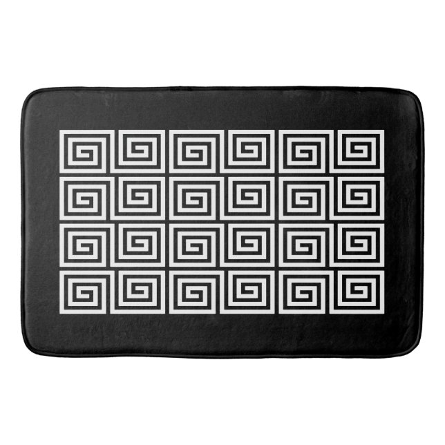 Alfombrilla De Baño Patrón de clave griega (Anverso)