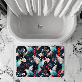 Alfombrilla De Baño Patrón de colibríes de invierno